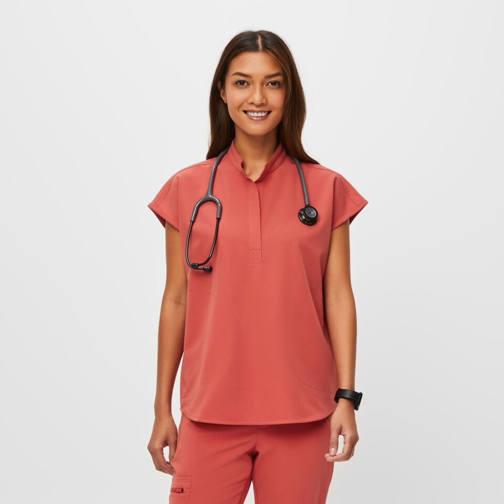 FIGS Rafaela Scrub top Size Small S in Clay NEW WITH TAGS
